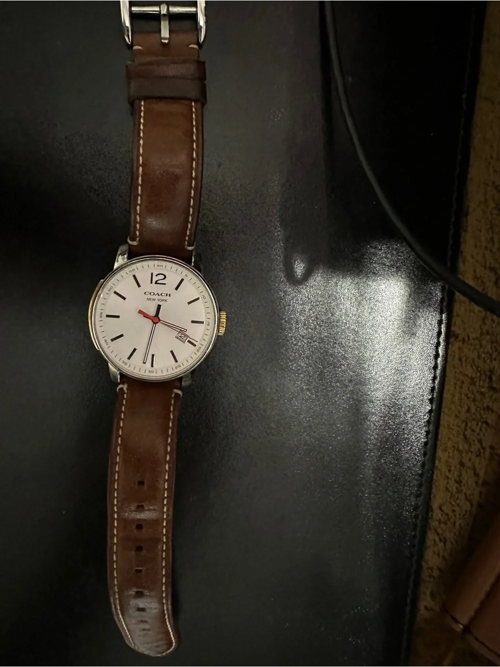 Coach Bleecker Men’s Leather Watch | Needs New Battery